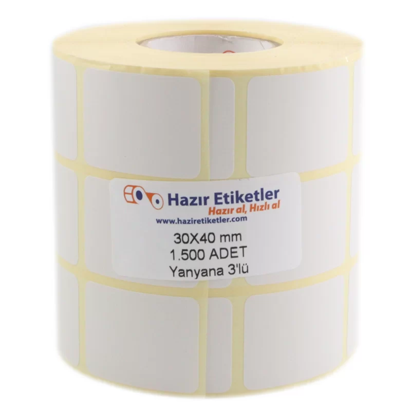 30mm x 40mm Eko Termal Rulo Etiket 4500 Sarımlı Rulolar