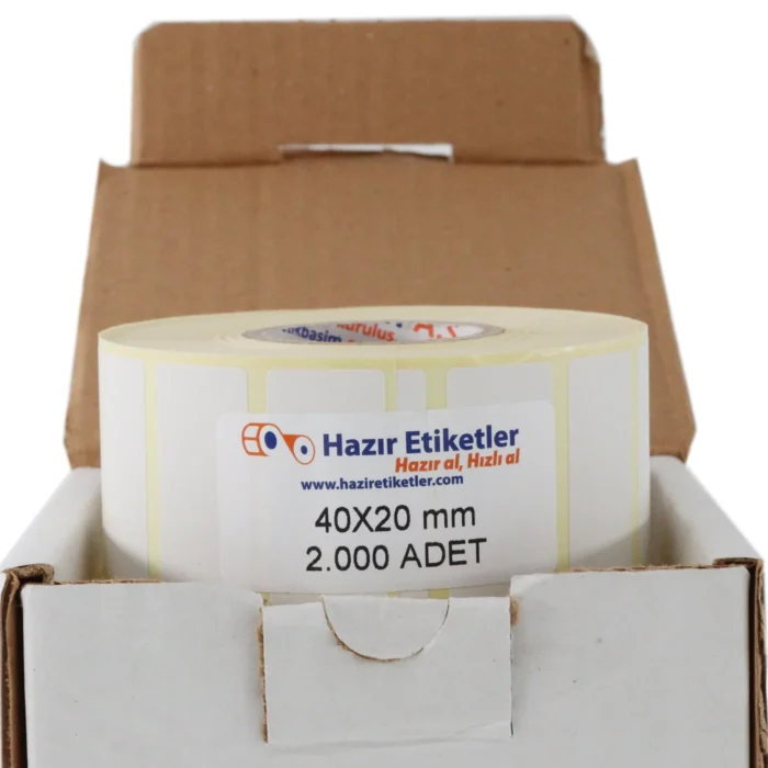 40mm x 20mm kuşe rulo çıkartmalar haziretiketler.com