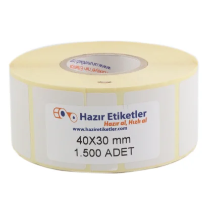 eko termal rulo etiketler sticker çıkartma haziretiketler.com 40mm x 30mm 1500 adet