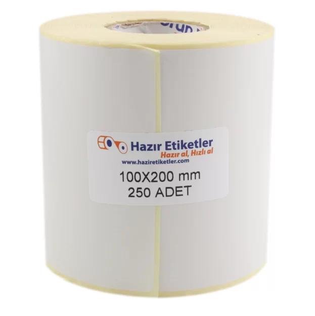 kuşe etiket 100mm x 200mm