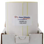 kuşe rulo çıkartma 100mm x 50mm