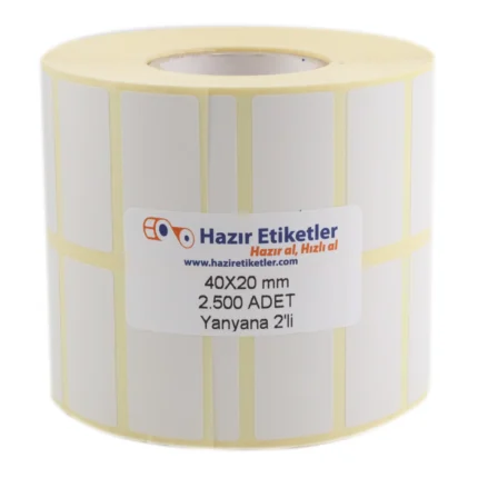 kuşe rulo etiket haziretiketler.com 40mm x 20mm 2500 adet