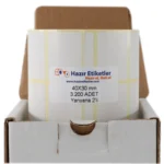 pp opak rulo çıkartma 40mm x 30mm haziretiketler.com 6400 adet
